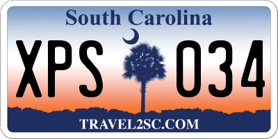 SC license plate XPS034