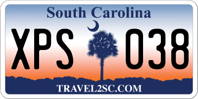 SC license plate XPS038