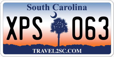 SC license plate XPS063