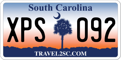 SC license plate XPS092