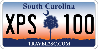 SC license plate XPS100