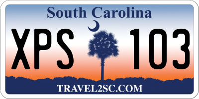 SC license plate XPS103