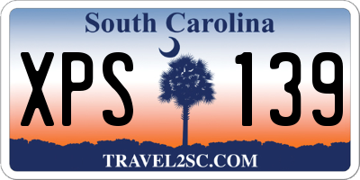 SC license plate XPS139