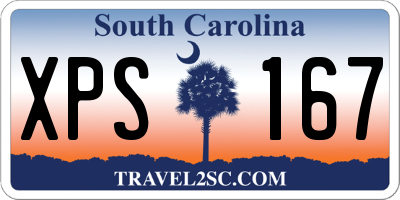 SC license plate XPS167