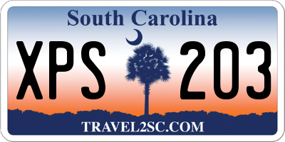 SC license plate XPS203