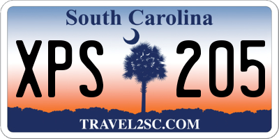 SC license plate XPS205