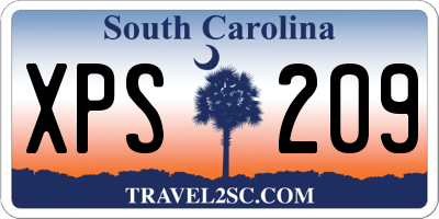 SC license plate XPS209