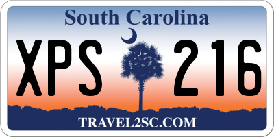 SC license plate XPS216
