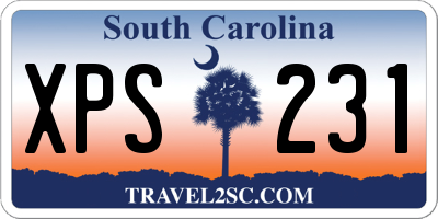 SC license plate XPS231