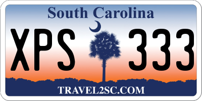SC license plate XPS333