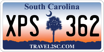SC license plate XPS362