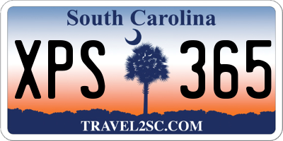 SC license plate XPS365