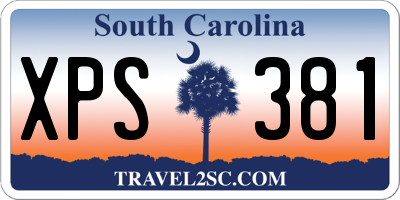 SC license plate XPS381