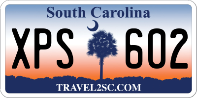 SC license plate XPS602