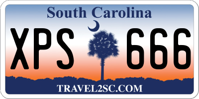SC license plate XPS666