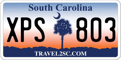 SC license plate XPS803