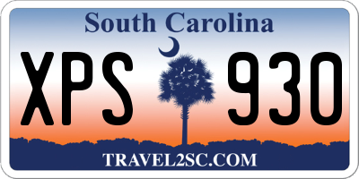 SC license plate XPS930