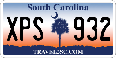 SC license plate XPS932