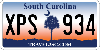 SC license plate XPS934