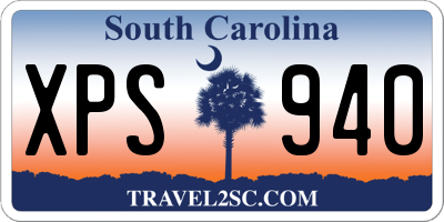 SC license plate XPS940