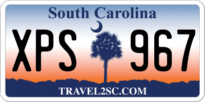 SC license plate XPS967