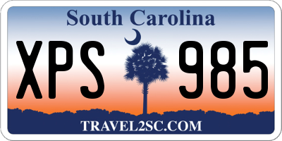 SC license plate XPS985