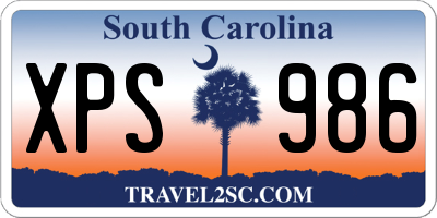 SC license plate XPS986