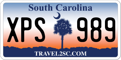 SC license plate XPS989