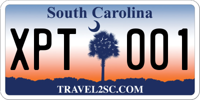 SC license plate XPT001