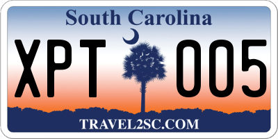 SC license plate XPT005