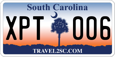 SC license plate XPT006
