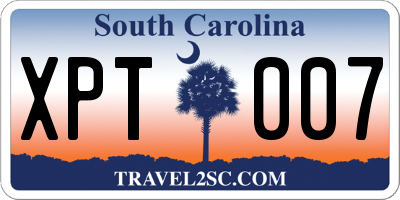 SC license plate XPT007