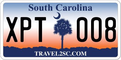 SC license plate XPT008