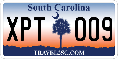 SC license plate XPT009