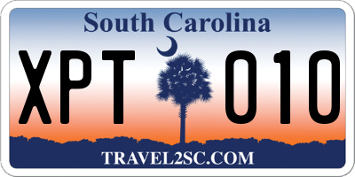SC license plate XPT010
