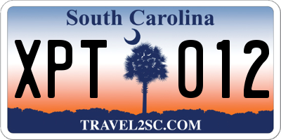 SC license plate XPT012