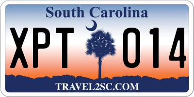 SC license plate XPT014