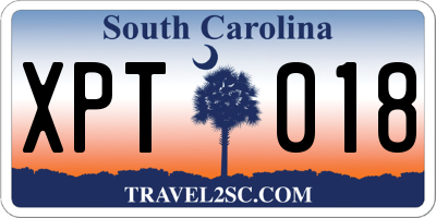 SC license plate XPT018
