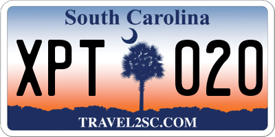 SC license plate XPT020