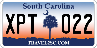 SC license plate XPT022