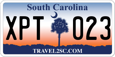 SC license plate XPT023