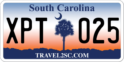 SC license plate XPT025