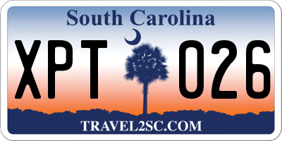 SC license plate XPT026