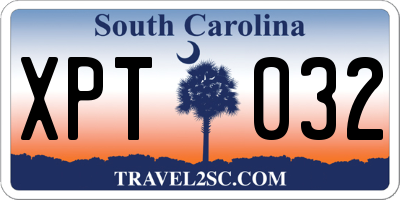 SC license plate XPT032