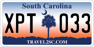 SC license plate XPT033
