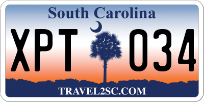 SC license plate XPT034