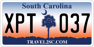 SC license plate XPT037