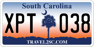 SC license plate XPT038