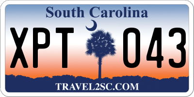 SC license plate XPT043