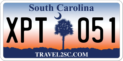 SC license plate XPT051
